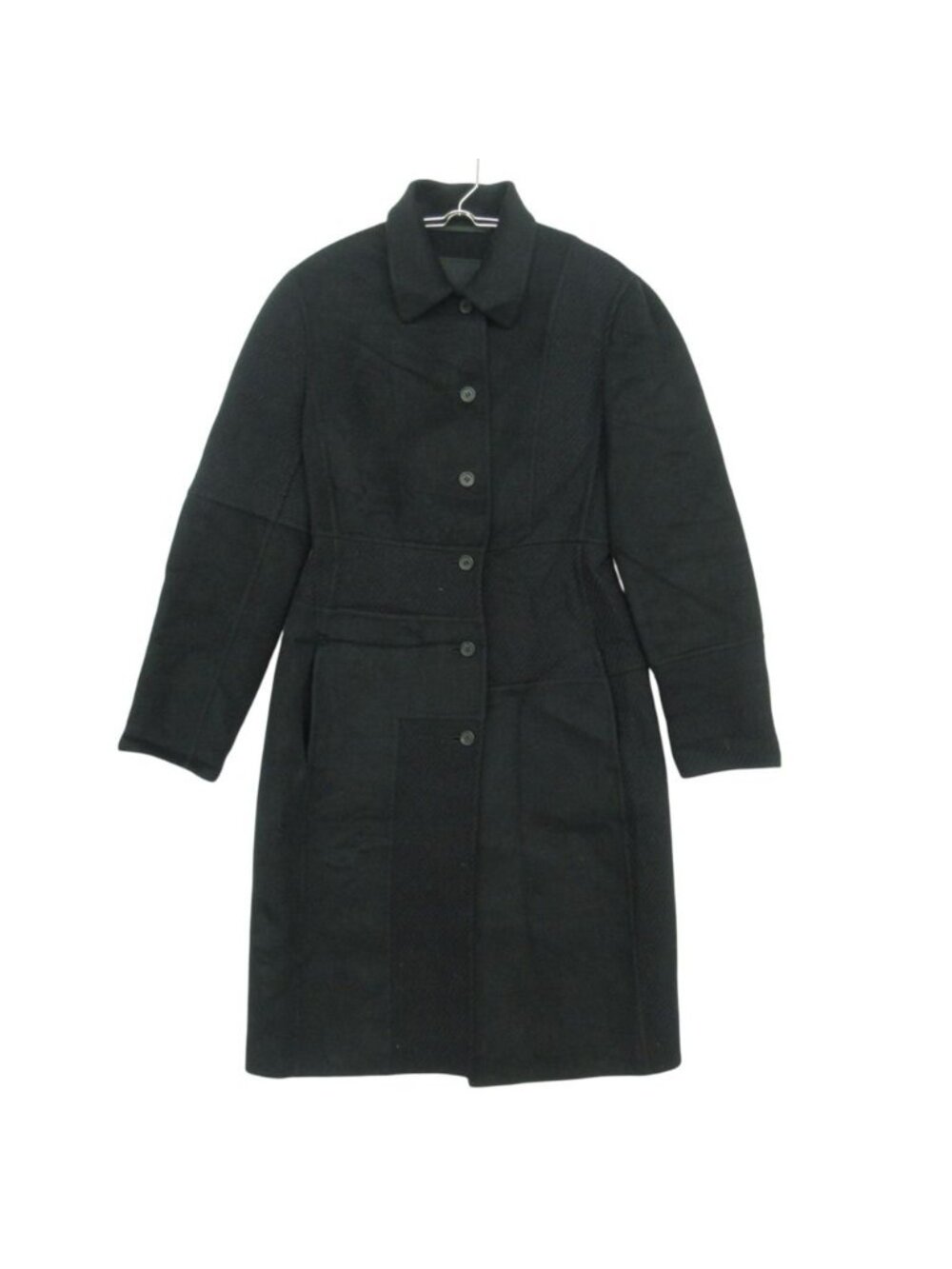 Prada Soutien Collar Coat Archive Wool Alpaca Long Black
